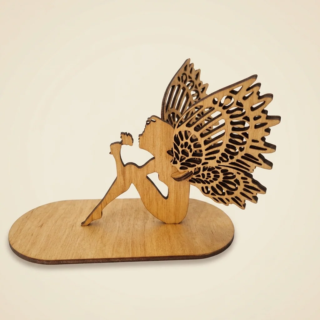 Escultura hada con alas para mesa o repisa