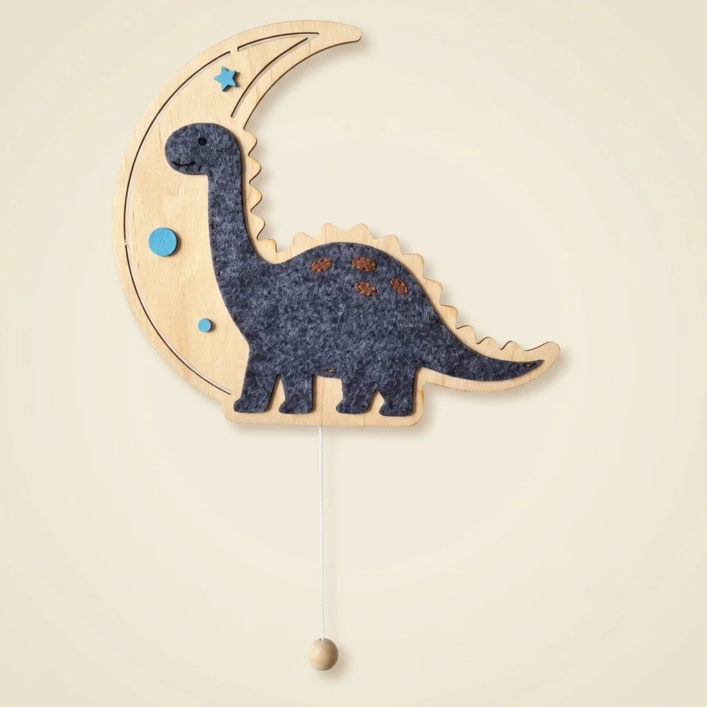Lámpara de pared dinosaurio en luna