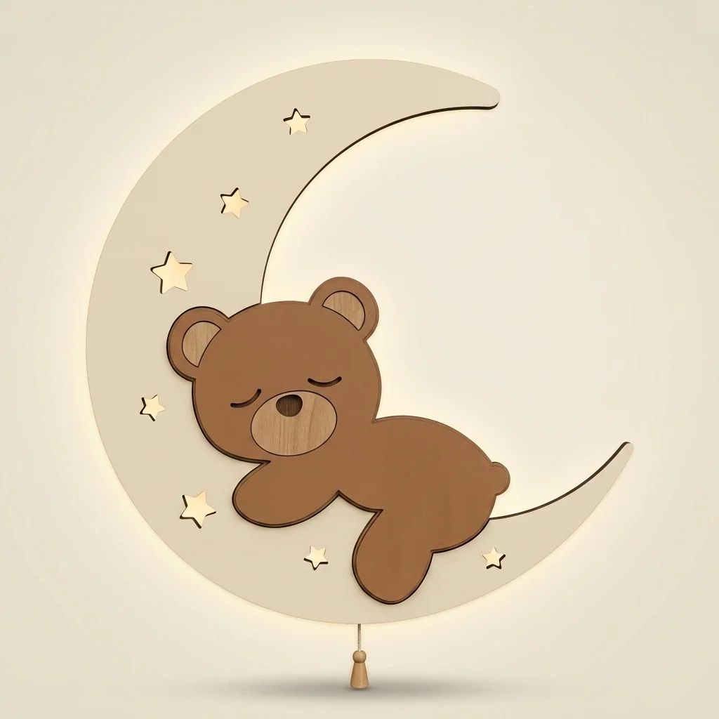 Lámpara nocturna osito con nombre
